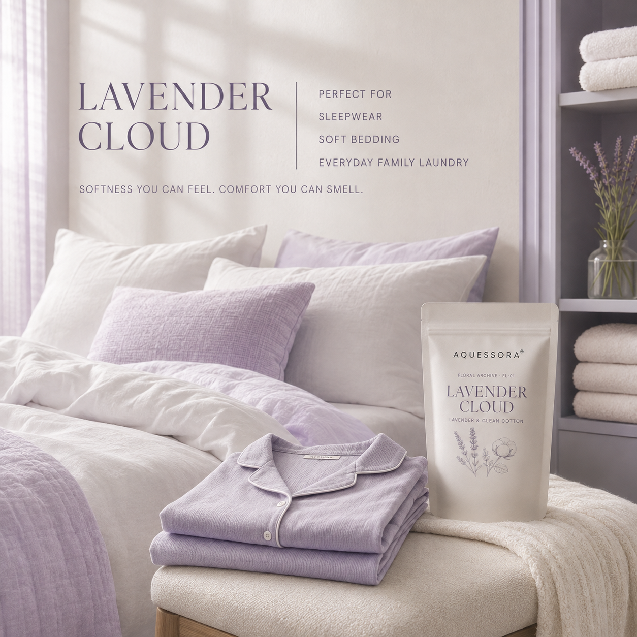Aquessora® Lavender Cloud 3-in-1 Laundry Sheets – Lavender & Clean Cotton