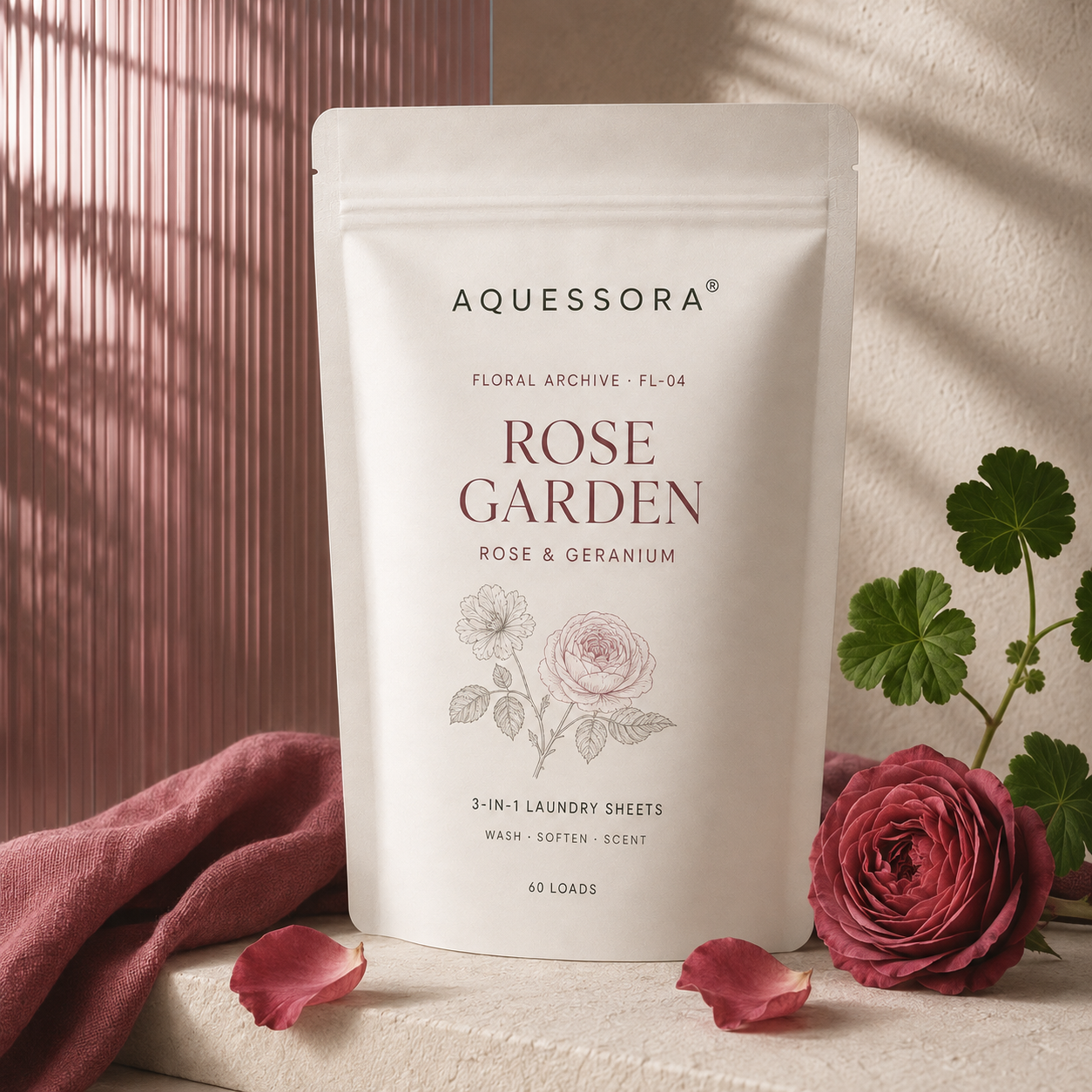 Aquessora® Rose Garden 3-in-1 Laundry Sheets – Rose &amp; Geranium