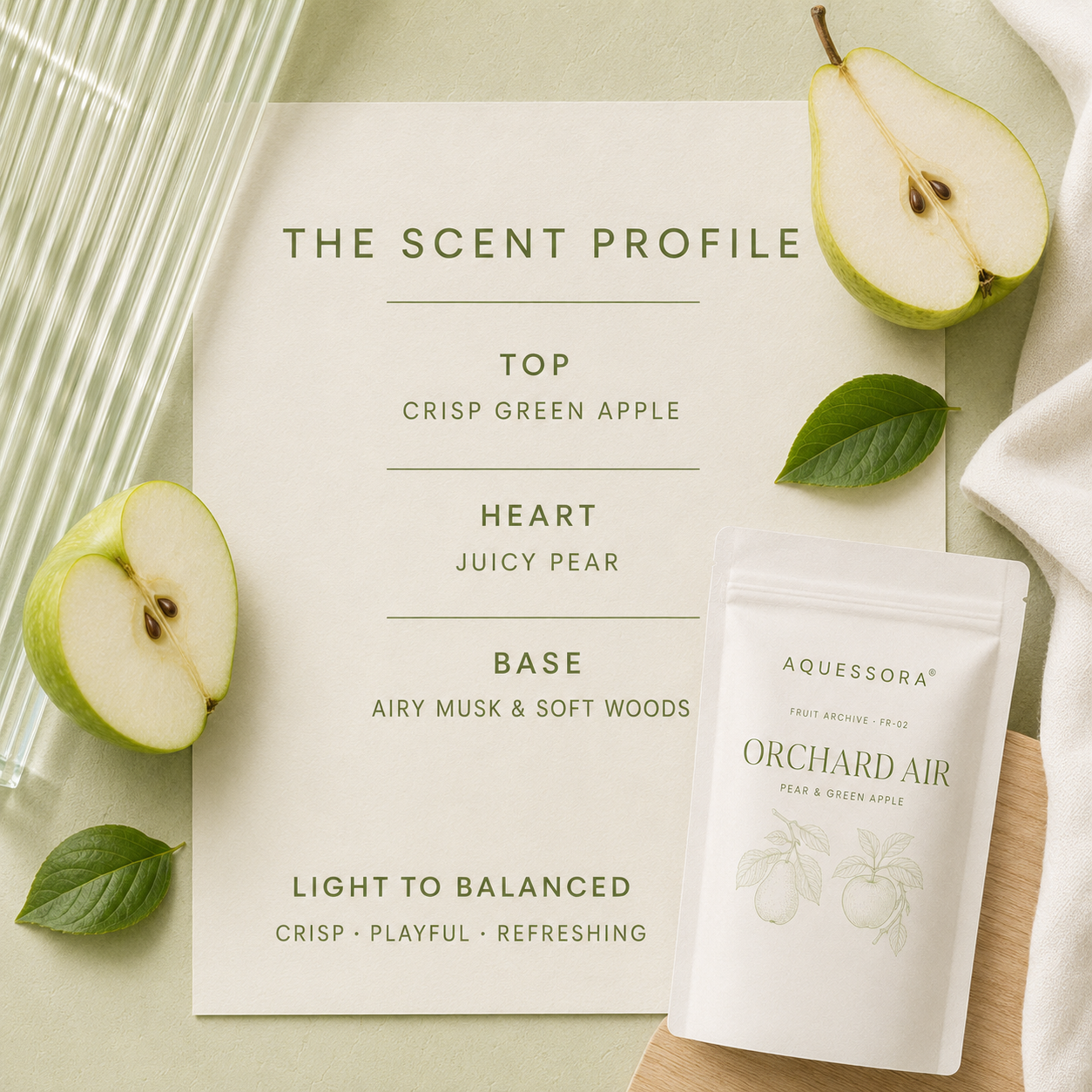 Aquessora® Orchard Air 3-in-1 Laundry Sheets – Pear &amp; Green Apple