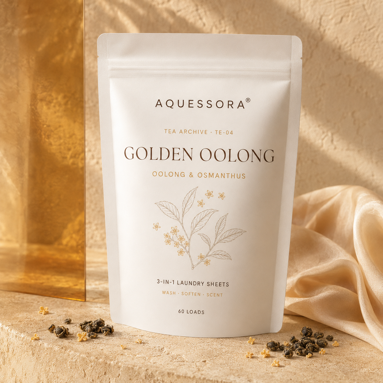Aquessora® Golden Oolong 3-in-1 Laundry Sheets – Oolong &amp; Osmanthus