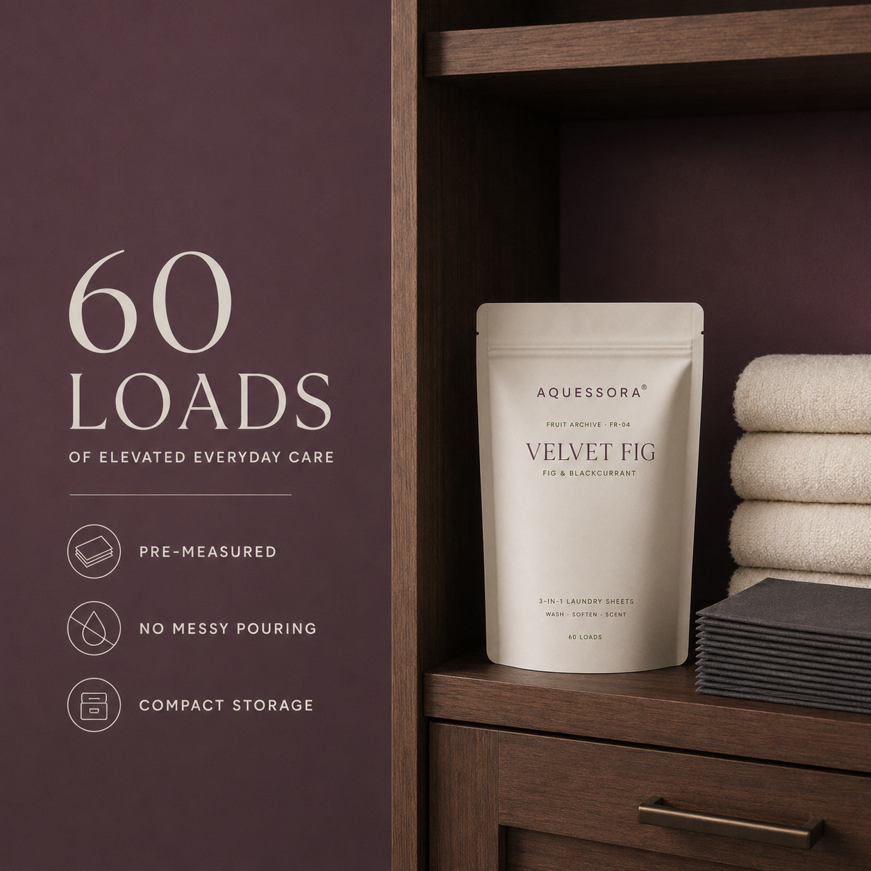 Aquessora® Velvet Fig 3-in-1 Laundry Sheets – Fig &amp; Blackcurrant