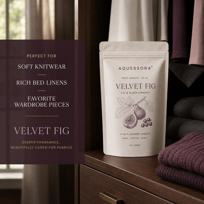 Aquessora® Velvet Fig 3-in-1 Laundry Sheets – Fig &amp; Blackcurrant