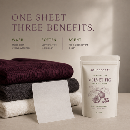 Aquessora® Velvet Fig 3-in-1 Laundry Sheets – Fig &amp; Blackcurrant