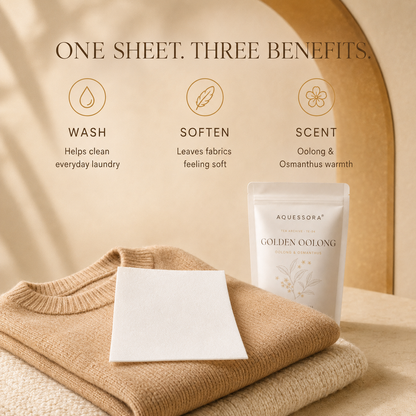 Aquessora® Golden Oolong 3-in-1 Laundry Sheets – Oolong &amp; Osmanthus