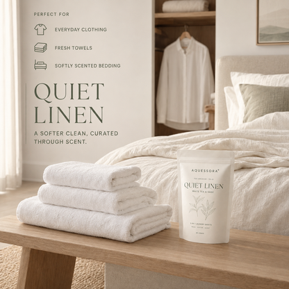Aquessora® Quiet Linen 3-in-1 Laundry Sheets – White Tea & Sage