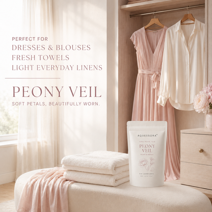 Aquessora® Peony Veil 3-in-1 Laundry Sheets – Peony &amp; Freesia