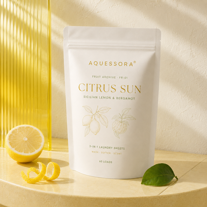 Aquessora® Citrus Sun 3-in-1 Laundry Sheets – Sicilian Lemon &amp; Bergamot