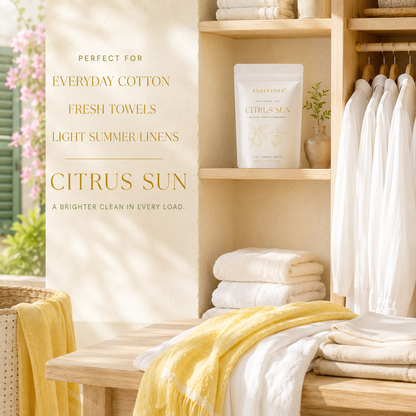Aquessora® Citrus Sun 3-in-1 Laundry Sheets – Sicilian Lemon &amp; Bergamot