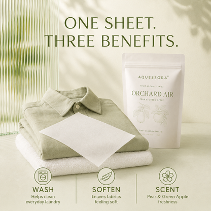 Aquessora® Orchard Air 3-in-1 Laundry Sheets – Pear &amp; Green Apple